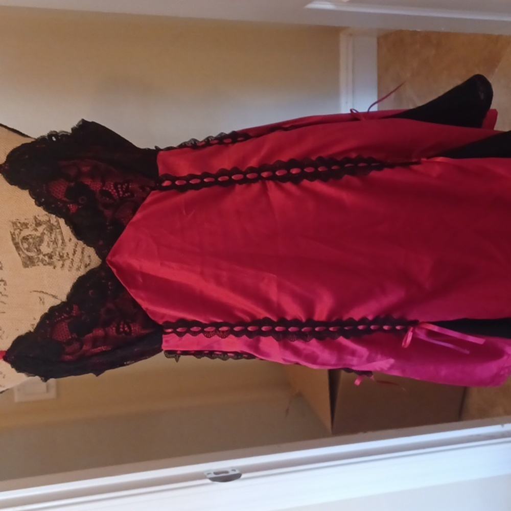 Elegant Pink and Black Lace Dress - Picture 2 of 15